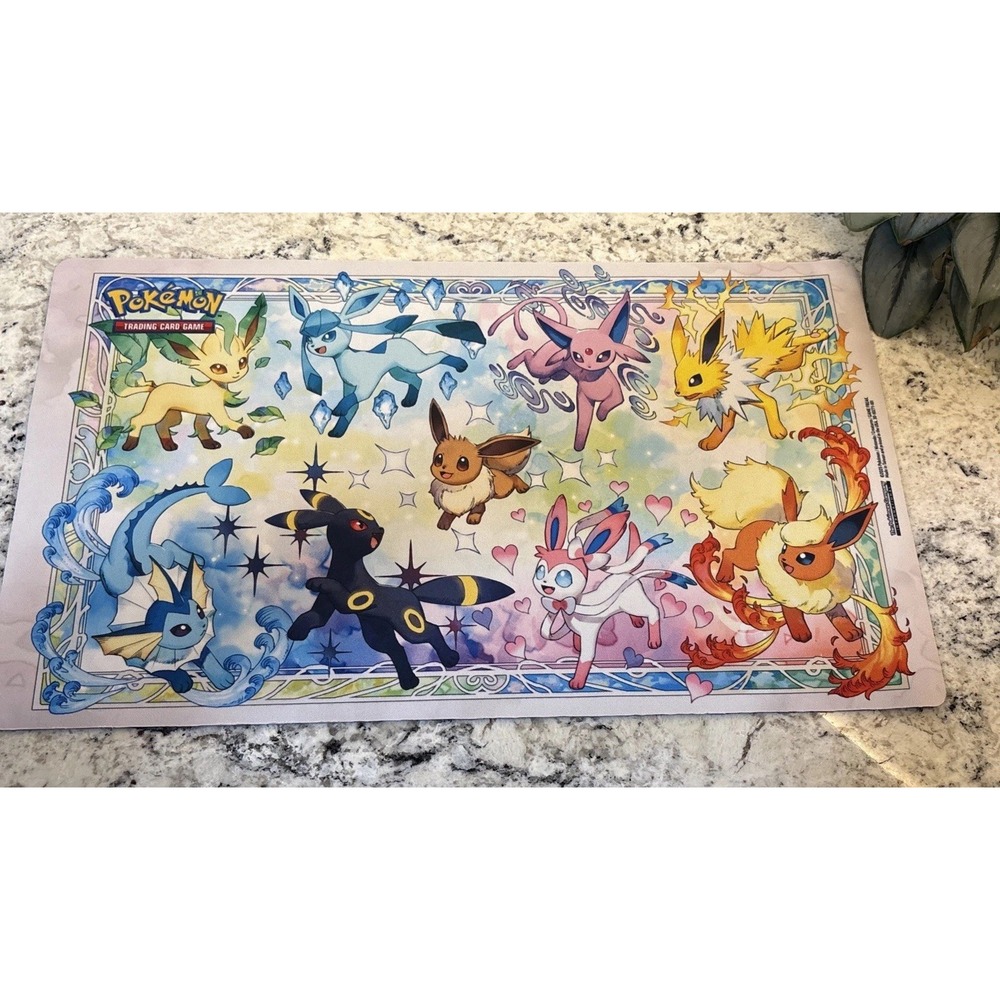 Pokemon Prismatic Evolutions Eeveelutions Playmat TCG Mat Vaporeon Sylveon Eevee